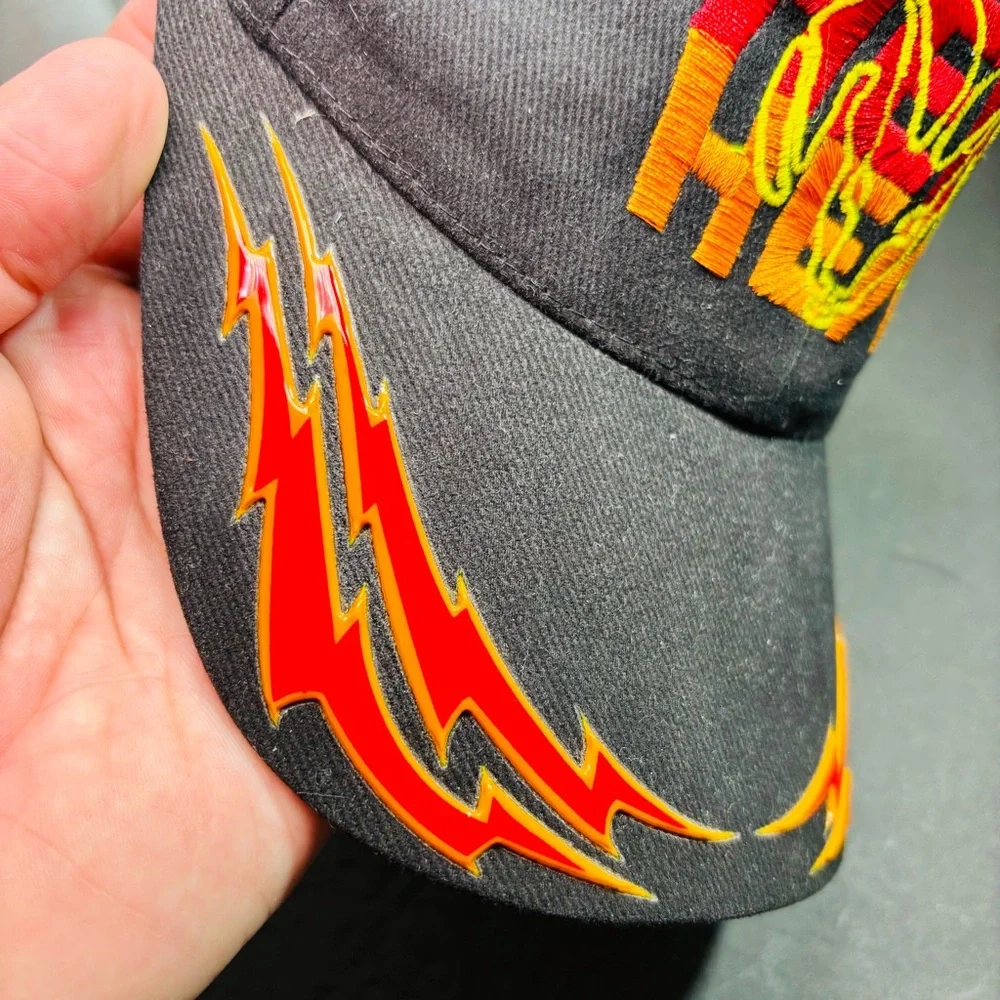 Cobra Retro Y2K Early 2000’s Embroidered Flames on Black Cap Dodge Hemi‎ Hat